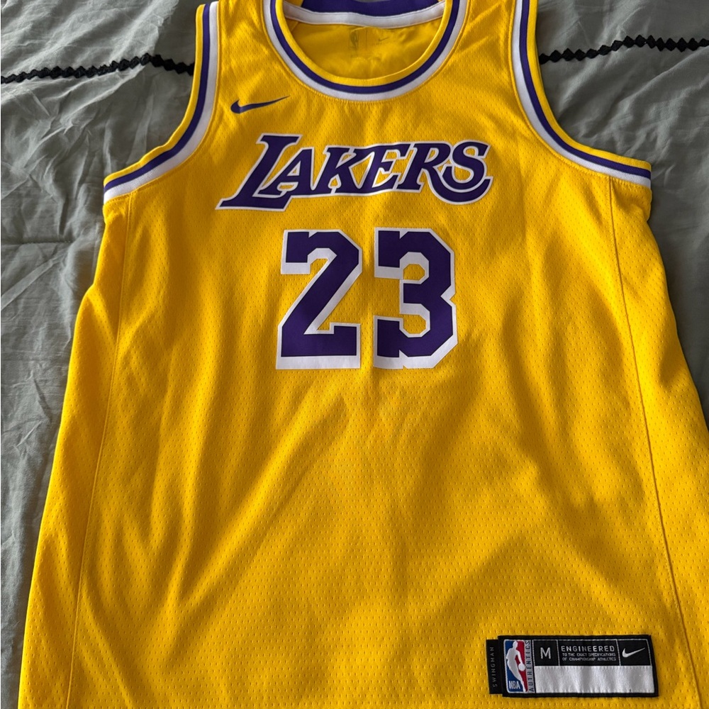 Nike LeBron James Yellow and Purple Lakers Jersey like new